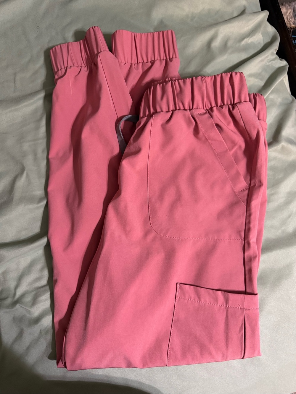 Women’s Pink Elastic-Waist Scrub Pants